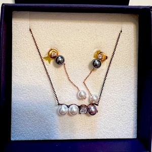 J.ESTINA faux pearl necklace and earrings